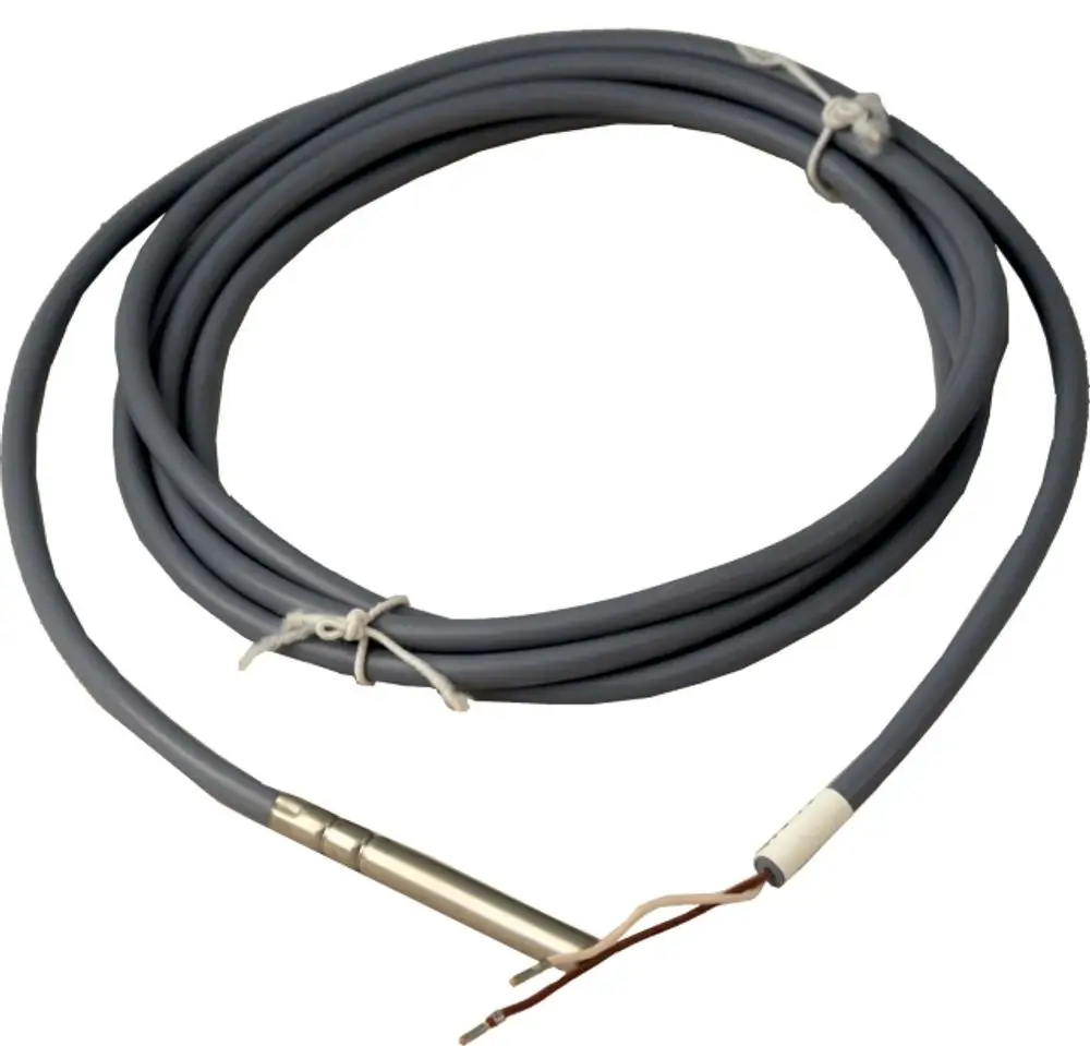 Kabelfühler von Wolf mit grauem Kabel, das aufgerollt ist. An einem Ende befindet sich ein Anschluss für die Verbindung. Das Kabel ist für Temperatursensoren geeignet.
